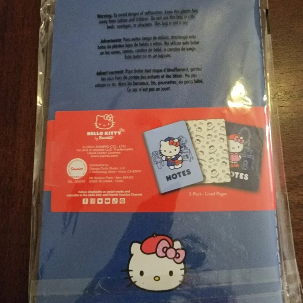 Hello Kitty Notebook Trio Set Sanrio Kawaii Stationery 3 Pack 240 Pages New